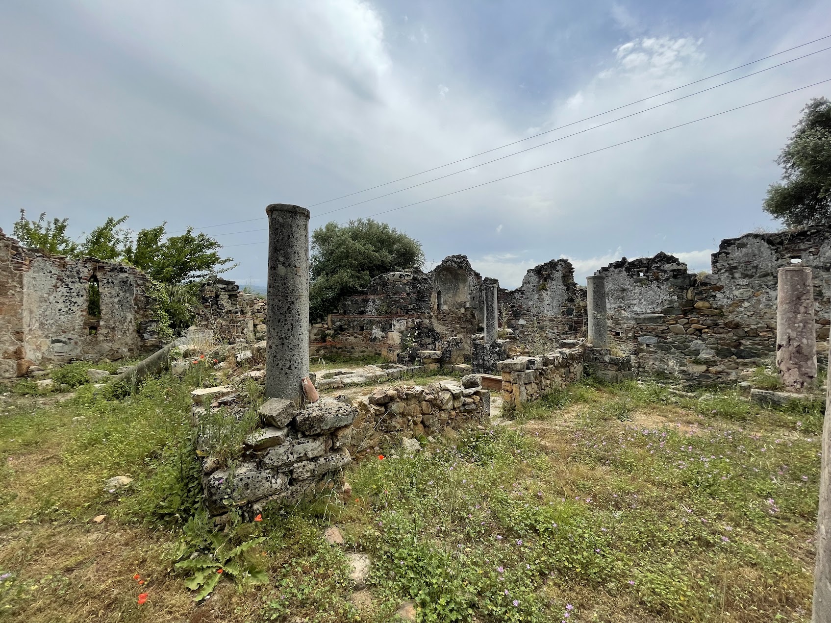 View from the west, granite columns along the main nave axis