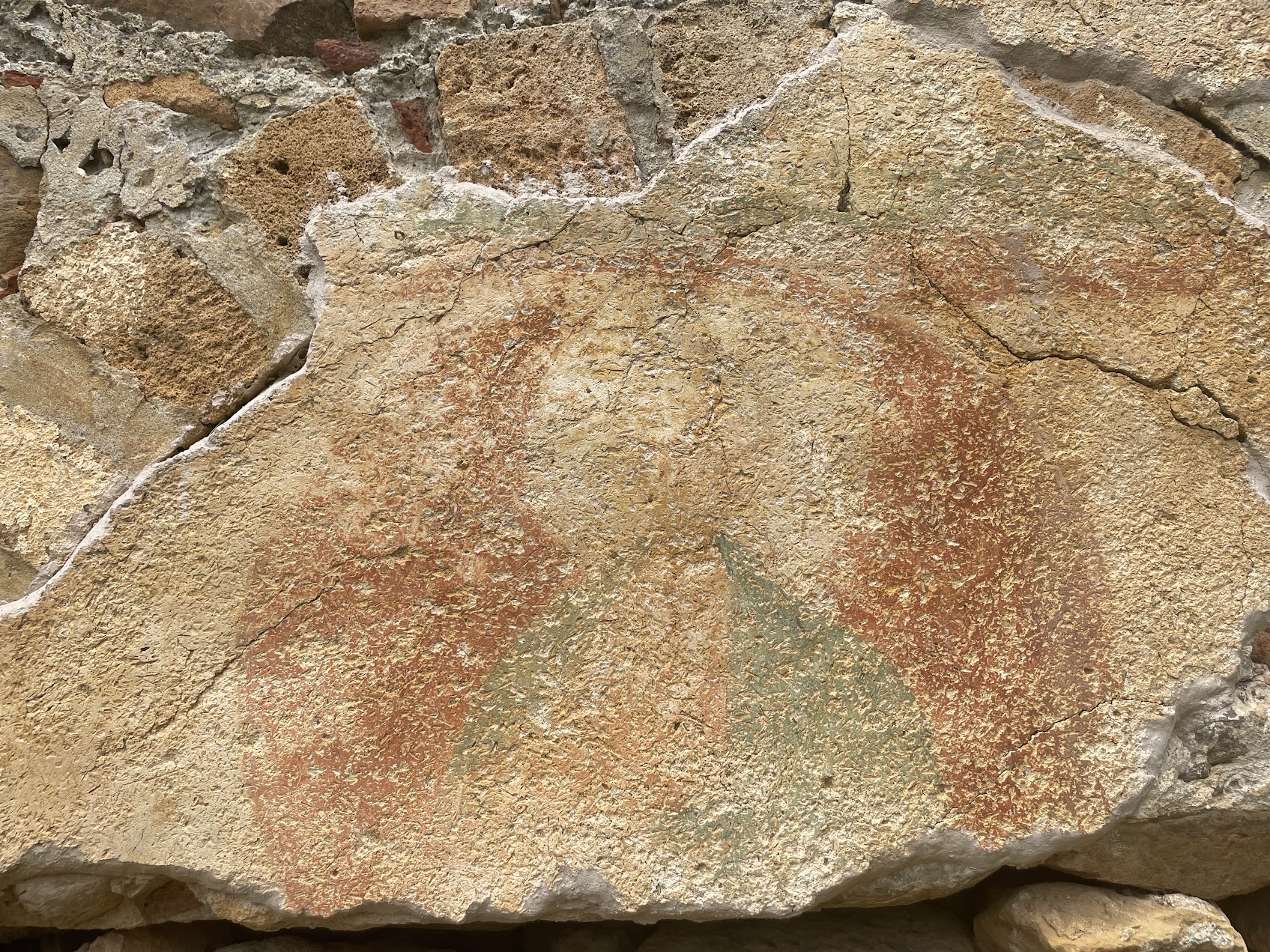 Fragment of fresco on surviving plaster