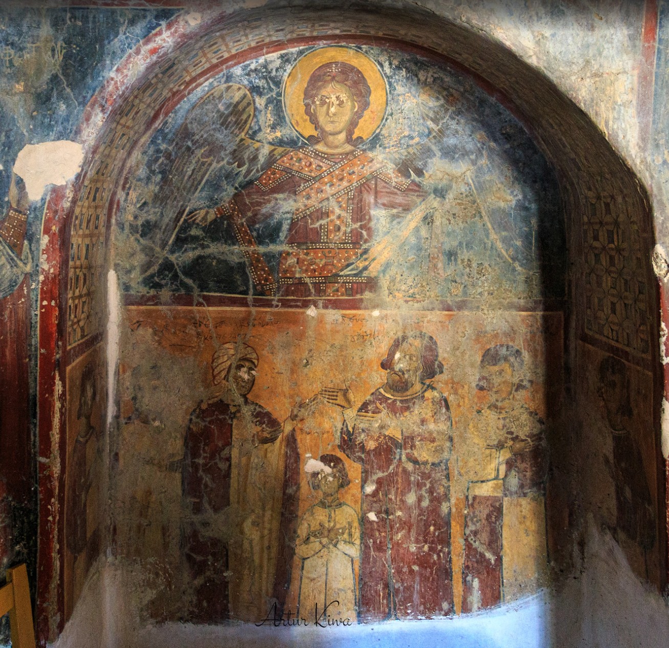 Donor portraits in the church of Saint Michael the Archangel in Kavallariana, Crete, frescoes by Ioannis Pagomenos
