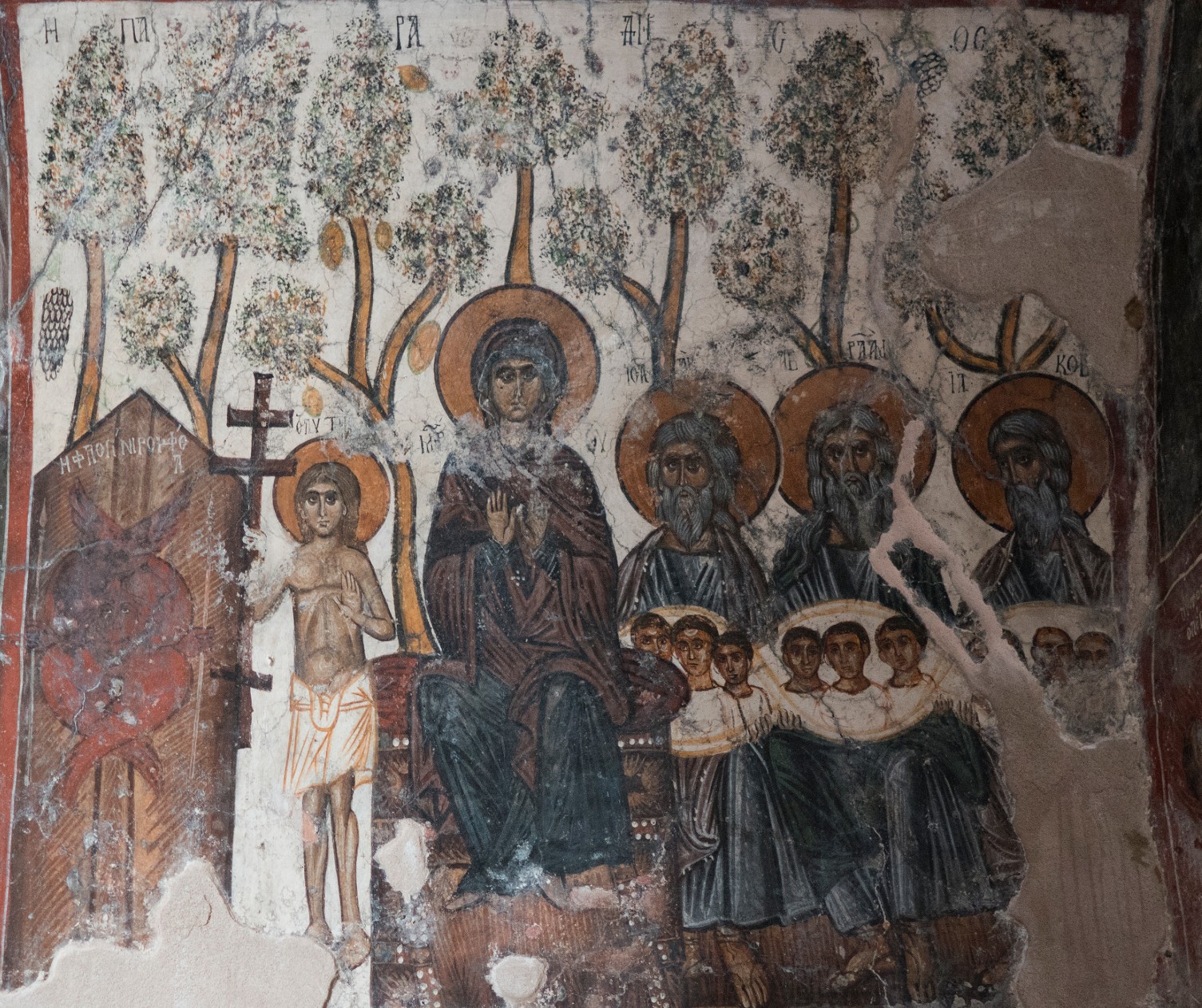 Fresk Łono Abrahama - Kościół Panagia Kera, Kritsa, Kreta Fresk Łono Abrahama - Kościół Panagia Kera, Kritsa, Kreta